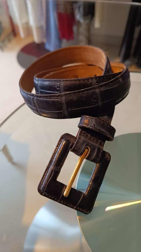 ceinture cuir marine vintage