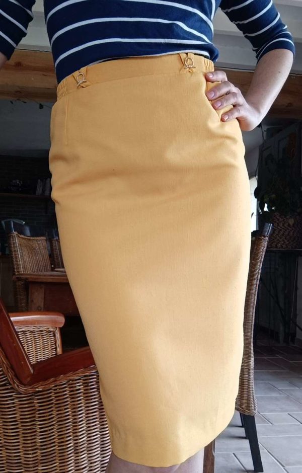 jupe jaune droite vintage