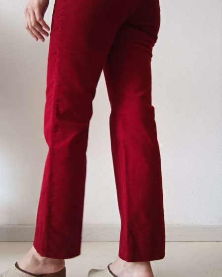 pantalon velour rouge