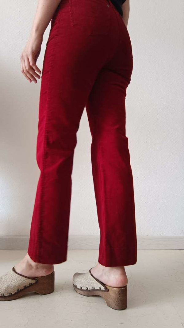 pantalon velour rouge