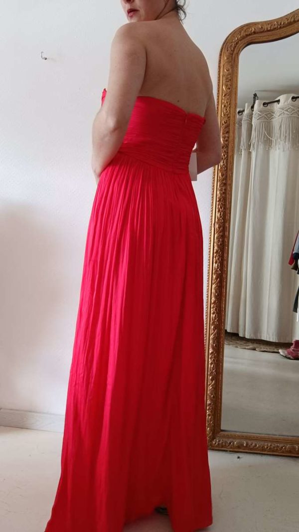 robe drapée longue rouge