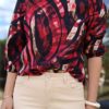 blouse rouge viscose