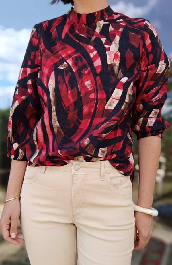 blouse rouge viscose