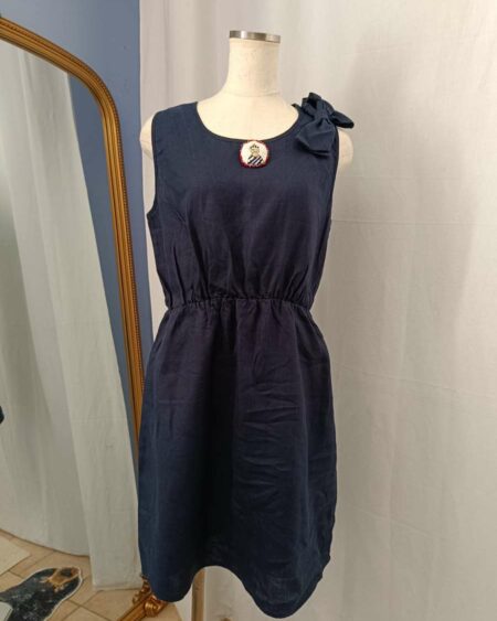 robe en lin bleu marine