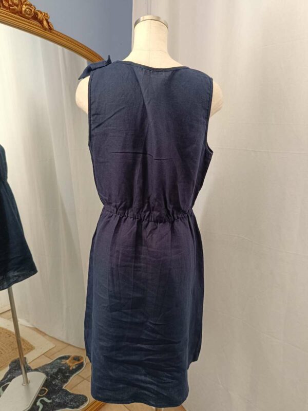 robe en lin bleu marine