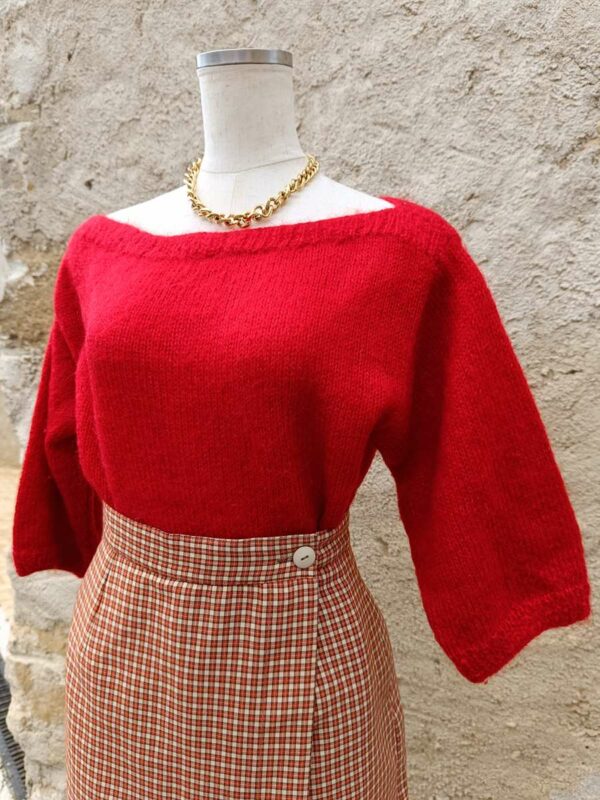 pull rouge vintage