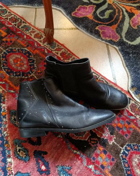 bottines cuir noir reflex