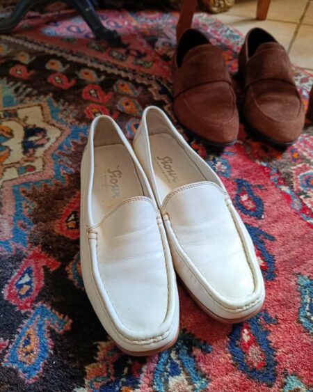 mocassins cuir blanc