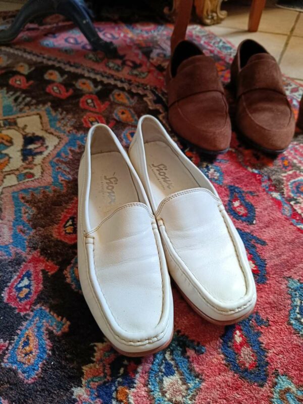 mocassins cuir blanc