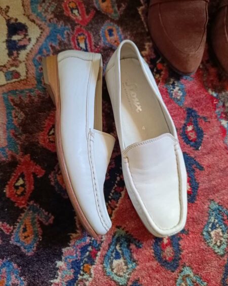 mocassins cuir blanc