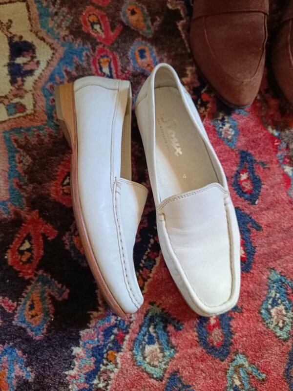 mocassins cuir blanc