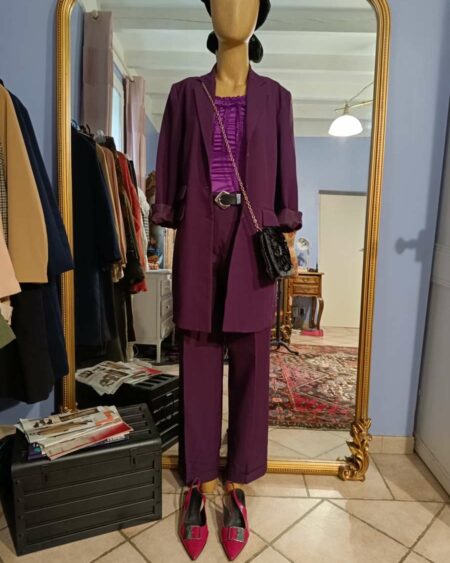 tailleur violet friperie pas cher