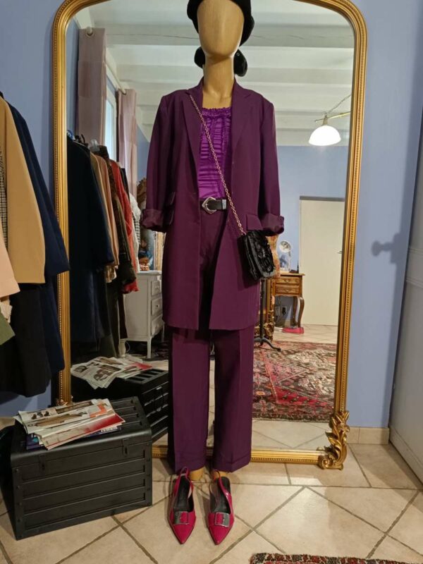 tailleur violet friperie pas cher