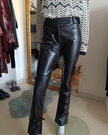 pantalon en cuir noir