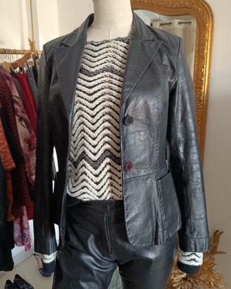 veste en cuir vintage