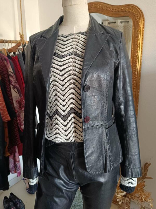 veste en cuir vintage