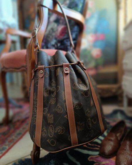 sac sceau cuir monogrammé