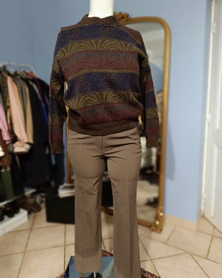 pantalon taupe droit friperie pas cher