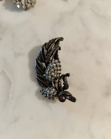 broche feuille vintage