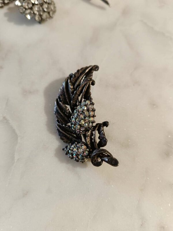 broche feuille vintage