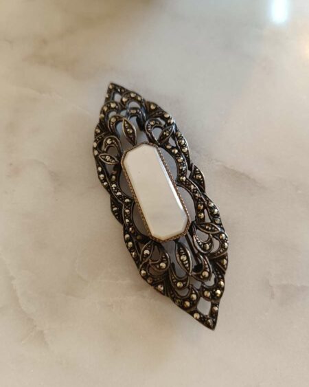 broche argent 925 et marcassites