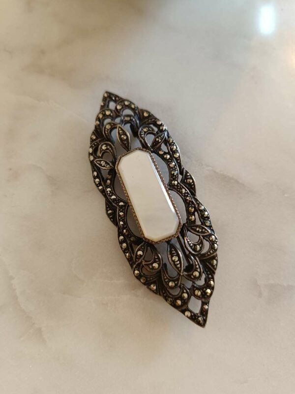 broche argent 925 et marcassites