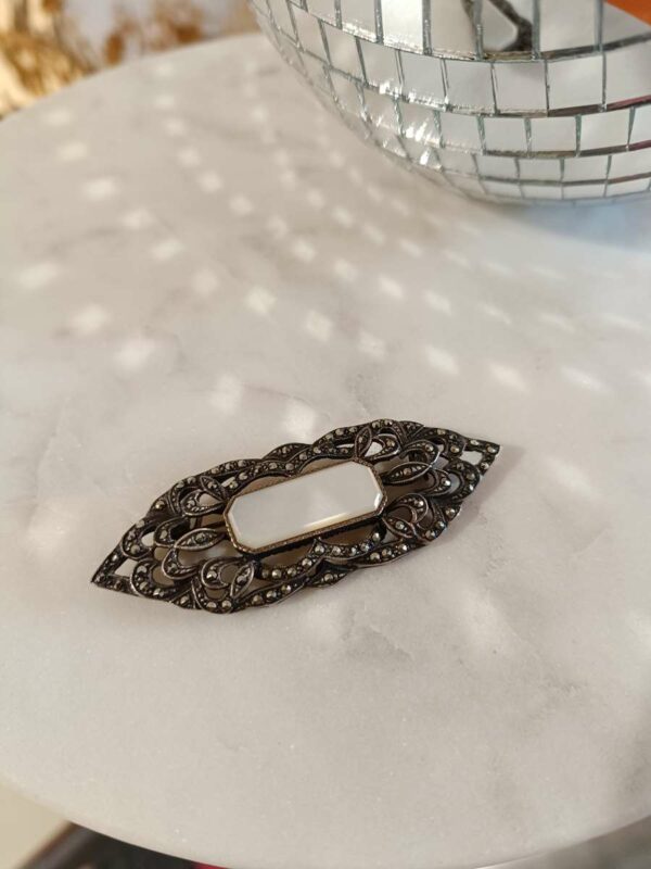 broche argent et marcassite