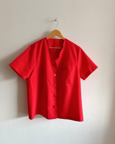 Blouse rouge vintage t48