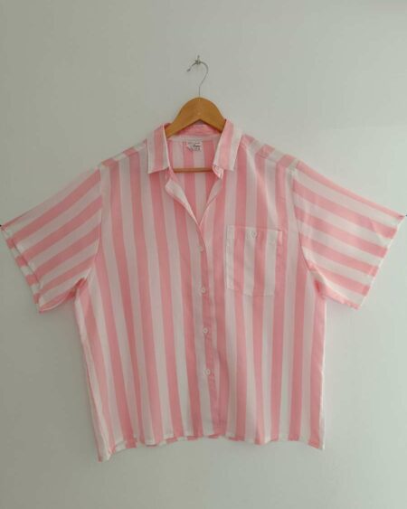 Chemisier vintage rayé rose t46