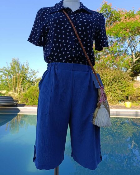 Short bleu fluide neuf t36