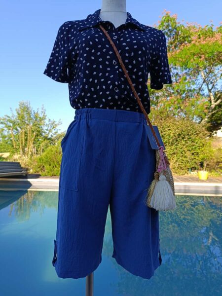 Short bleu fluide neuf t36