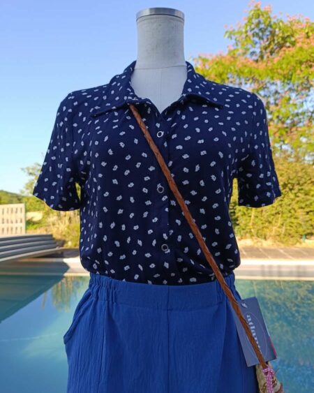 Top en jersey bleu marine t36