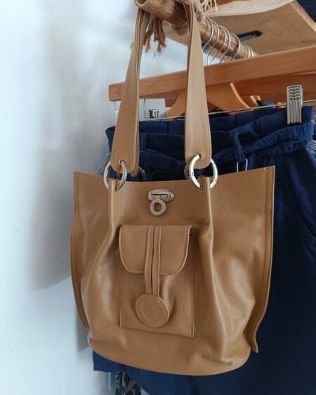 Sac en cuir beige