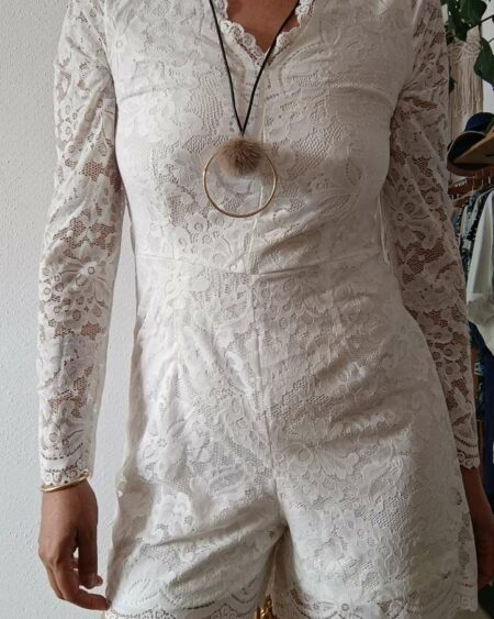Combishort en dentelle blanche t42