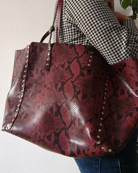 Cabas bordeaux Zara imprimé reptile