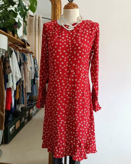 Petite robe à fleurs rouge t40