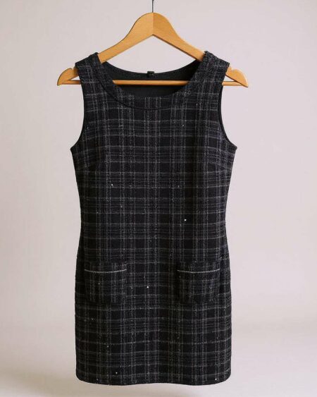 Robe tweed et sequins t40