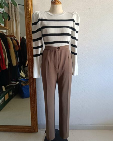 Pantalon basic droit beige t40