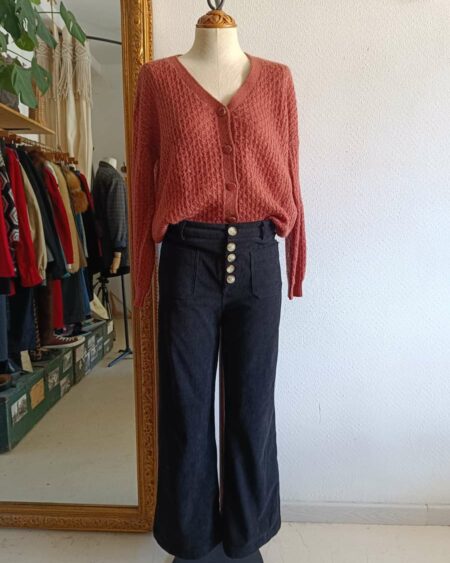 Pantalon flare velours noir t38