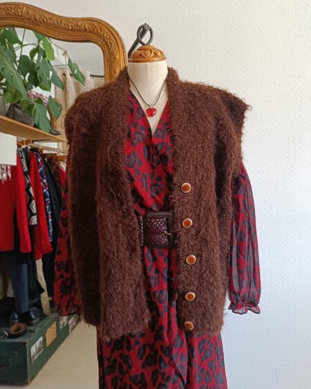 Maille gilet sans manche marron t42