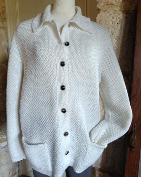 Gilet tricoté blanc t40