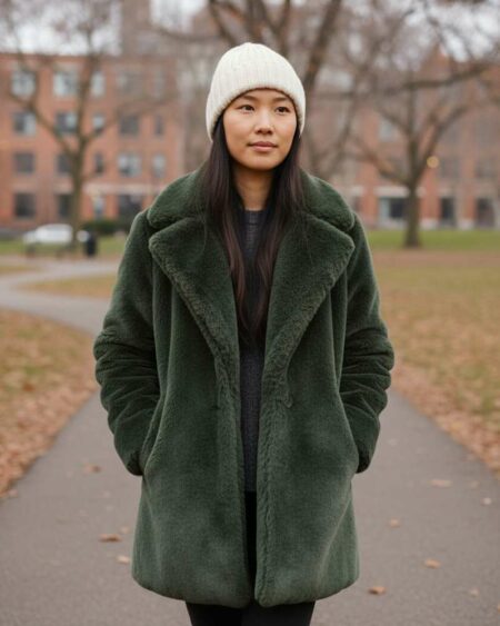 Fausse fourrure kaki t40