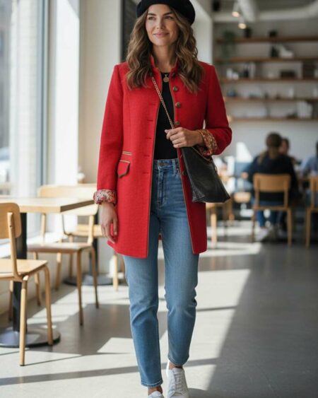 Veste rouge laine t36/38