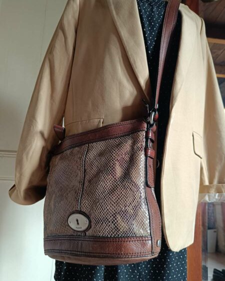 Besace Fossil en cuir