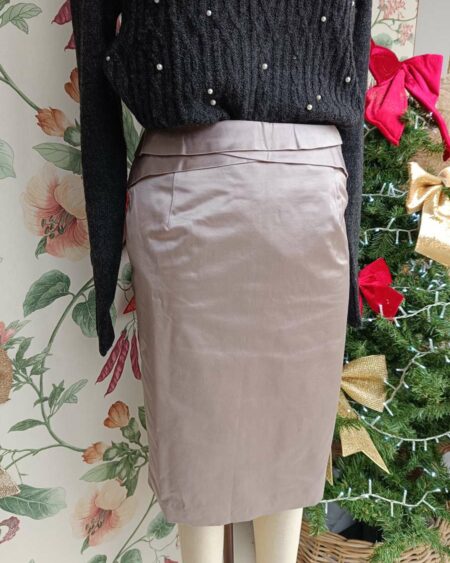 Jupe en satin gris perle t36