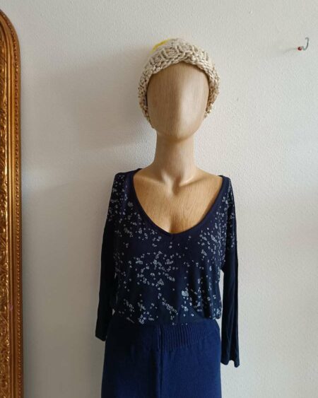 Top sequins bleu marine t40