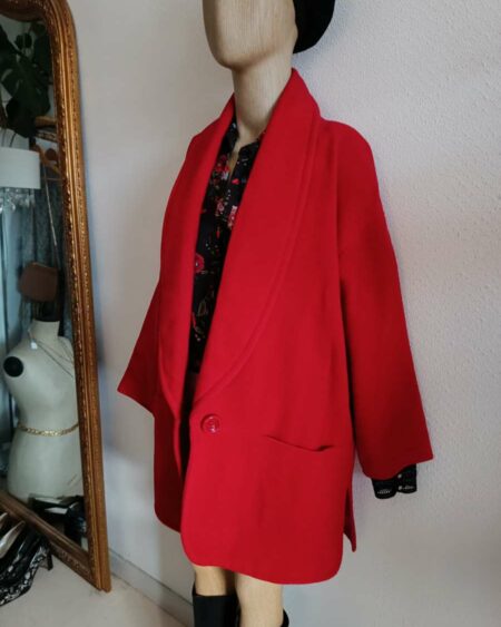 Manteau en laine rouge t40