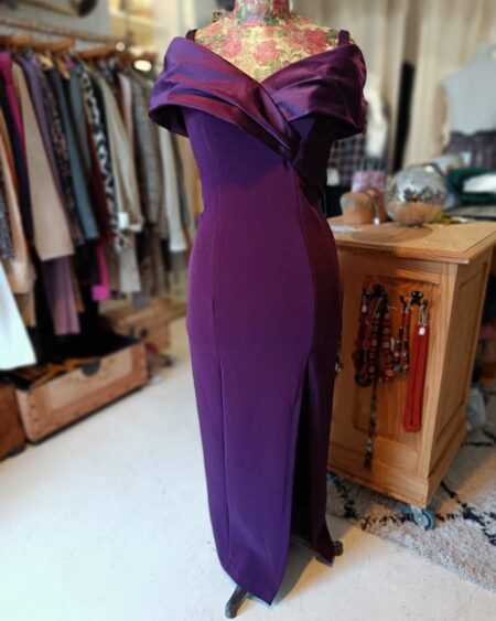 Robe de coktail longue violette t38