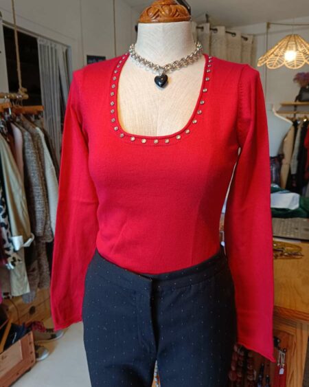 Pull en soie rouge t34/36