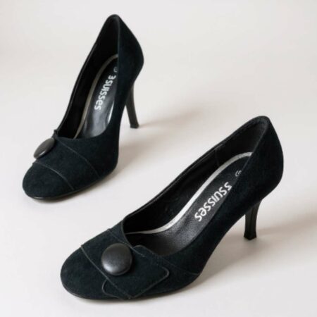 Escarpins en daim noirs P37